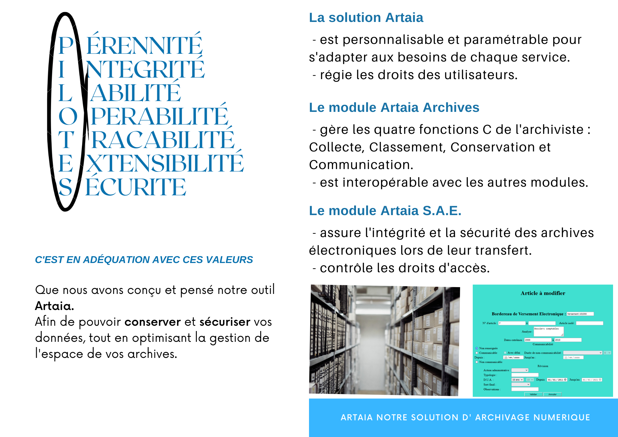 Flyer de présentation ARTAIA